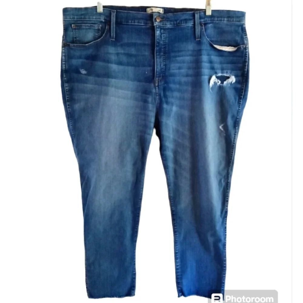 Madewell Women's Minimally Distressed High Rise Straight Leg Jeans Size 37 14W